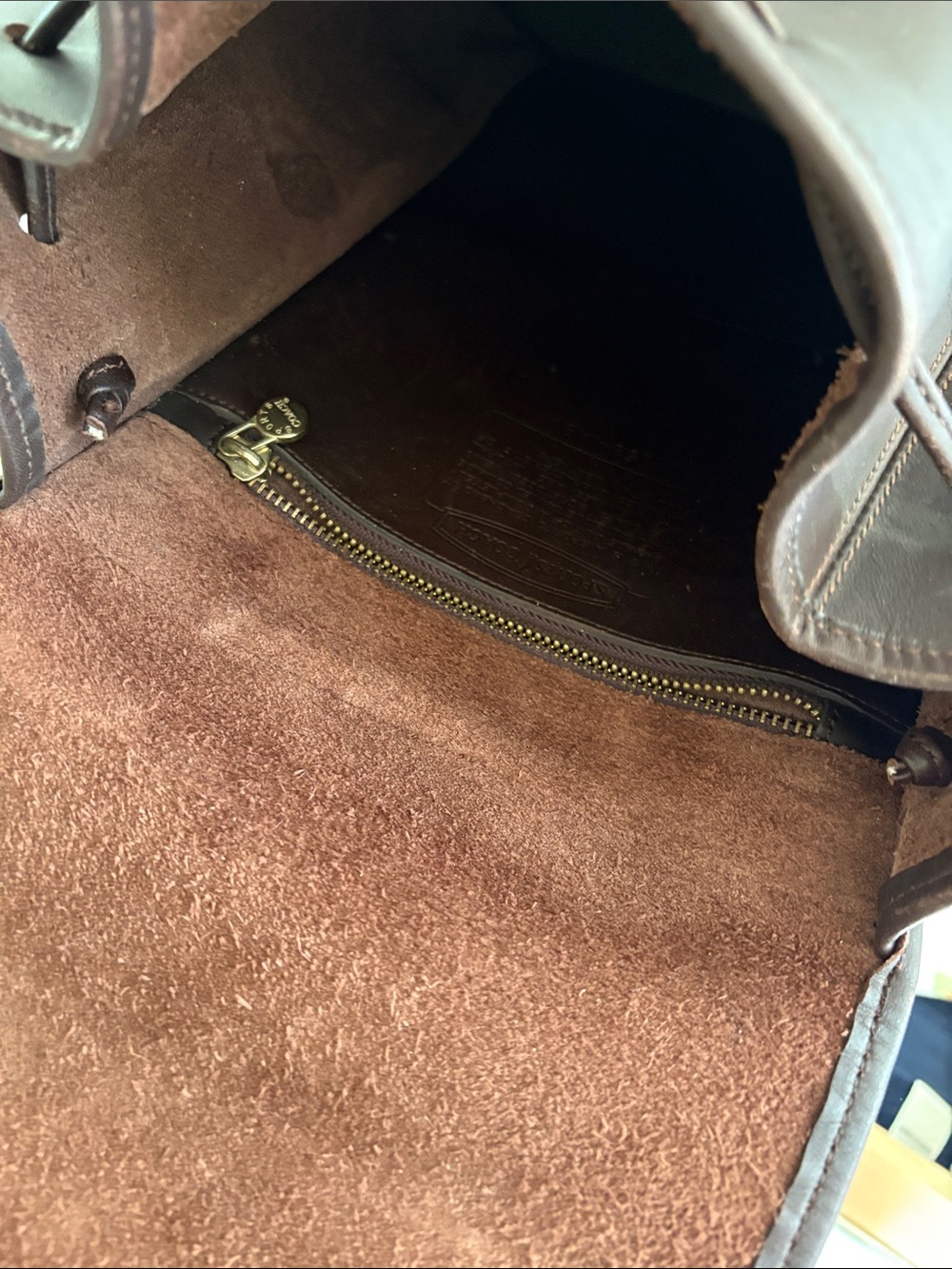 Vintage Sports Coach Sportcoach chocolate Brown leather backpack - Picture 8 of 9